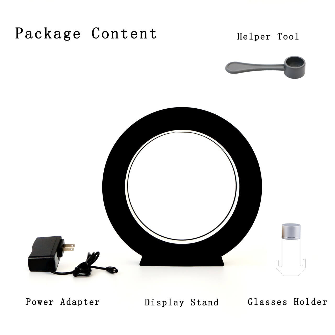 magnetic levitation eyewear display package content